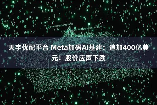 天宇优配平台 Meta加码AI基建：追加400亿美元！股价应声下跌